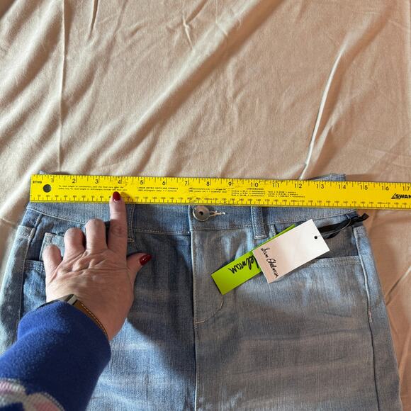 Sam Edelman Women's sz 4 Denim Skirt Patchwork Midi Bohemian Rhapsody NEW - Picture 7 of 8